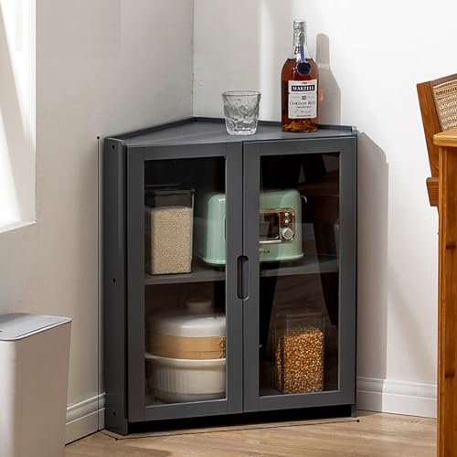 DFGHNBVC Hoher Eckschrank Mit Freistehendem Design, Multifunktionales Küchenregal Mit Hochauflösender Doppelter Offener Schranktür Aus Acryl Und Bambusmaterial, C55*66 * 7Cm DFGHNBVC Hoher Eckschrank Mit Freistehendem Design, Multifunktionales Küchenregal Mit Hochauflösender Doppelter Offener Schranktür Aus Acryl Und Bambusmaterial, C55*66 * 7Cm von DFGHNBVC