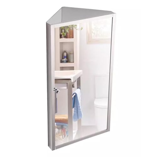 DFGHNBVC Moderner Kosmetikspiegel Aus Edelstahl Für Das Badezimmer Zur Wandmontage Mit Ablagefach Und Eckschrank, Silber, 60 X 30 cm, Silber 60 X 30 cm DFGHNBVC Moderner Kosmetikspiegel Aus Edelstahl Für Das Badezimmer Zur Wandmontage Mit Ablagefach Und Eckschrank, Silber, 60 X 30 cm, Silber 60 X 30 cm von DFGHNBVC