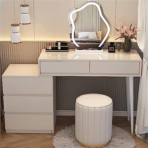 DFGHNBVC Schminktisch Modernes Schminktisch-Set Led-Schminkspiegel Schminktisch Mit Gepolstertem Schminkhocker Schminktisch Mit Schubladen Nachttisch Wunderschön, A180Cm DFGHNBVC Schminktisch Modernes Schminktisch-Set Led-Schminkspiegel Schminktisch Mit Gepolstertem Schminkhocker Schminktisch Mit Schubladen Nachttisch Wunderschön, A180Cm von DFGHNBVC