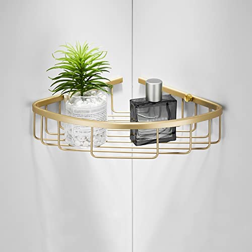DFGHNBVC Schwebendes Eck-Duschregal In Gold Mit Zweistöckigem Abtropfkorb, An Der Wand Montiertes Badezimmerregal Zur Aufbewahrung Von Shampoo, Handtüchern Und Küchenzubehör, Stil 1 von DFGHNBVC