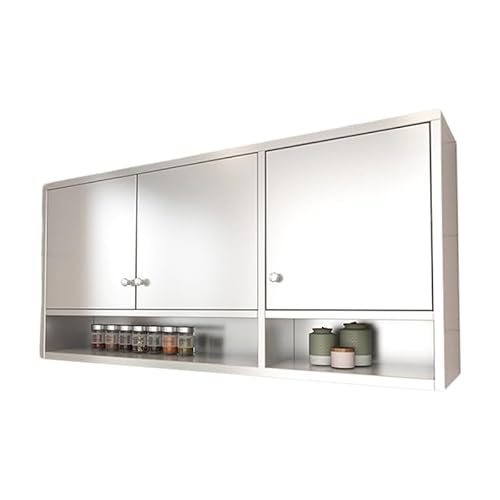 DFGHNBVC Wandschrank Aus Edelstahl, Robuste Doppeltürgarage Mit Verstellbaren Regalen Für Küche, Esszimmer, Badezimmer, Silber, 150 X 30 X 70 cm DFGHNBVC Wandschrank Aus Edelstahl, Robuste Doppeltürgarage Mit Verstellbaren Regalen Für Küche, Esszimmer, Badezimmer, Silber, 150 X 30 X 70 cm von DFGHNBVC