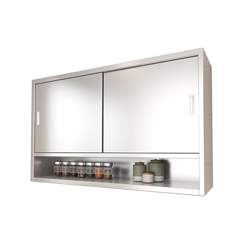 DFGHNBVC Wandschrank Aus Edelstahl, Robuste Doppeltürgarage Mit Verstellbaren Regalen Für Küche, Esszimmer, Badezimmer, Silber, 150 X 35 X 70 cm DFGHNBVC Wandschrank Aus Edelstahl, Robuste Doppeltürgarage Mit Verstellbaren Regalen Für Küche, Esszimmer, Badezimmer, Silber, 150 X 35 X 70 cm von DFGHNBVC