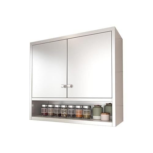 DFGHNBVC Wandschrank Aus Edelstahl, Robuste Doppeltürgarage Mit Verstellbaren Regalen Für Küche, Esszimmer, Badezimmer, Silber, 80 X 30 X 70 cm DFGHNBVC Wandschrank Aus Edelstahl, Robuste Doppeltürgarage Mit Verstellbaren Regalen Für Küche, Esszimmer, Badezimmer, Silber, 80 X 30 X 70 cm von DFGHNBVC