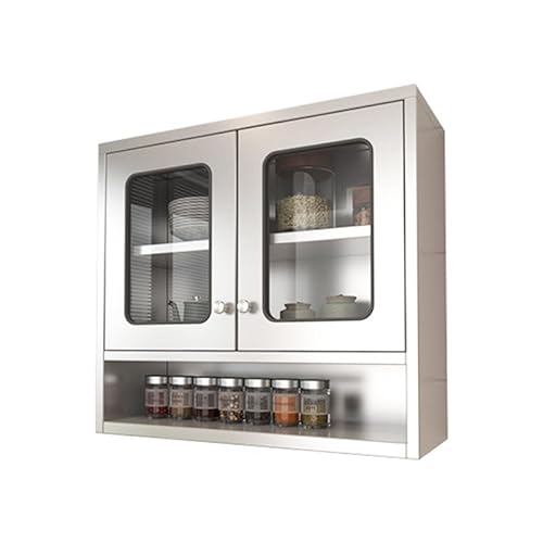 DFGHNBVC Wandschrank Aus Edelstahl, Robuste Doppeltürgarage Mit Verstellbaren Regalen Für Küche, Esszimmer, Badezimmer, Silvera 80 X 30 X 70 cm DFGHNBVC Wandschrank Aus Edelstahl, Robuste Doppeltürgarage Mit Verstellbaren Regalen Für Küche, Esszimmer, Badezimmer, Silvera 80 X 30 X 70 cm von DFGHNBVC
