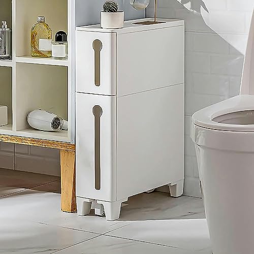 Schmaler Badezimmer-Aufbewahrungsturm Mit 4 Schubladen Und 2 Rollen. Platzsparender, Hoher Eckunterschrank Für Kleine Räume. Große Kapazität Mit Taschentuchhalter. 3-Stöckiges Aufbewahrungsregal, Kei von DFGHNBVC