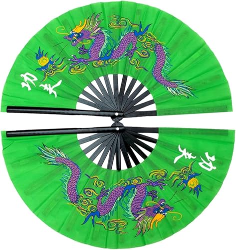Faltbarer Handfächer, Handventilator Bambus Handfächer Bambus Rechts Links Handfächer Tai Chi Performance Fächer Kampfsport Fächer Kung Fu Fächer Cosplay Fächer-A Rechts und A Links-10 von DFGLIK