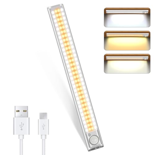 DFGOTOP Schranklicht mit Bewegungsmelder, USB Sensor Licht, Einstellbare Helligkeit Mit Weißem Licht Warmes Licht natürliches Licht für Küchenleuchte (1PCS-30CM-120LED) von DFGOTOP