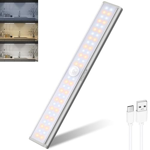 Kingtersky DFGOTOP USB Wiederaufladbar LED Schranklicht mit Bewegungsmelder,56LEDS kabellos LED Sensor Licht Dimmbar,Magnetisches LED Schrankleuchte Küchenunterbauleuchten Bewegungsmelder von DFGOTOP