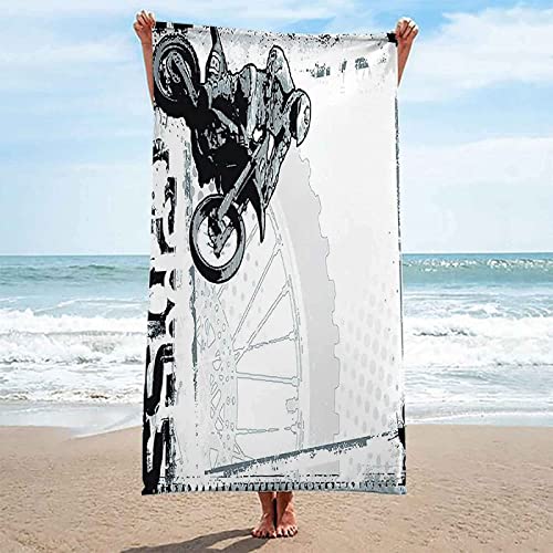 Strandtuch 70X150 cm Motorrad, Microfaser Strandtuch Badetuch Groß, Schnell Trocknen Strandhandtuch, Strandtücher Herren Frauen Badetücher, Strandlaken, Handtuch von DFHGSFS