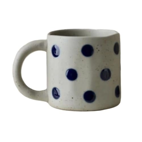 DFHS46JK Kaffeebecher Keramiktasse im Vintage-Stil mit Punkten, großes Fassungsvermögen, Kaffeetasse, Wassertasse, Teetasse for den Heim- und Bürogebrauch Kaffeetasse von DFHS46JK