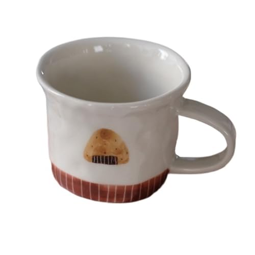 DFHS46JK Kaffeebecher Kleine süße Keramik-Kaffeetasse in Reisballform mit Henkel, Becher, Trinkwasser, Kaffee, Tee, Milch, Kakao Kaffeetasse von DFHS46JK