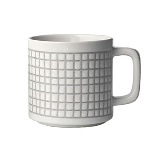 Kaffeebecher Einfache Tasse mit geometrischen Linien, Kaffeetasse, Keramiktasse for Tee, Kakao, Milch, Kaffee zu Hause und im Büro Kaffeetasse(Grigio) von DFHS46JK