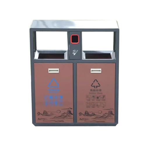 Outdoor Papierkorb Doppelkasten Outdoor Papierkorb kommerzielle malerische Ort Metallabfallbehälter Mülleimer von DFHS46JK
