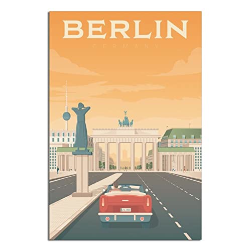 Berlin Deutschland Skyline Vintage Reise Poster Leinwand Kunst Wand Home Room Decor Poster Bild Malerei Druck Poster Geschenk von DFHSDD