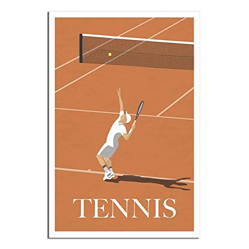 DFHSDD Tennis Frankreich Vintage Kunst Poster Leinwand Kunst Wand Home Decor Poster Bild Malerei Druck Poster Geschenk von DFHSDD