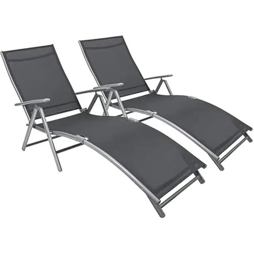 DFJOENVLDKHFE Faltbare Sonnenliege, Freizeitstuhl for Outdoor-Patio-Gartencamping, tragbarer Sonnenstuhl (Color : Grey) von DFJOENVLDKHFE