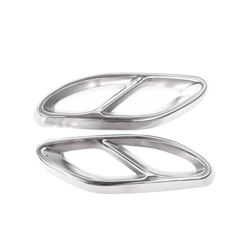 DFJOSF Auto-Endrohre Für Mercedes Für Benz A B C E GLA GLC GLE GLS CLS Klasse Edelstahl Hinten Auspuff Rohr Abdeckung Trim Auspuff Blende(Silber) von DFJOSF