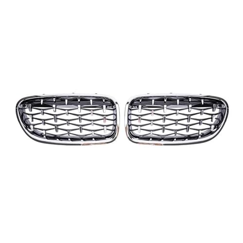 DFJOSF Kühlergrill Auto Front Niere Stoßstange Grill Gitter Diamant Racing Grille Für 5 Series F10 F11 F18 520 523 525 530i Für M5 10-17 Kühler(Silber) von DFJOSF