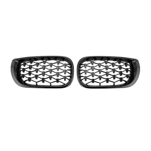 DFJOSF Kühlergrill Für 3er E46 318i 320i 325i 4-Türer 2002-2005 Auto Front Nierengrills Diamantgrill Renngrill Gitter Kühler(Schwarz glänzend) von DFJOSF