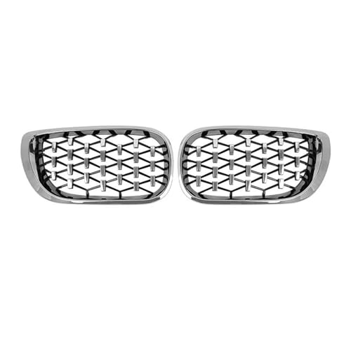 DFJOSF Kühlergrill Für 3er E46 318i 320i 325i 4-Türer 2002-2005 Auto Front Nierengrills Diamantgrill Renngrill Gitter Kühler(Silber) von DFJOSF