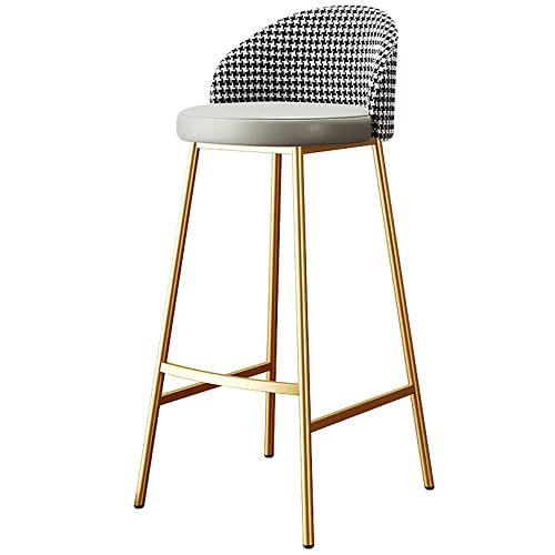 DFKGLCRR 26/30 Zoll Barhocker, Moderne Barstühle mit Bogen Rücken und Fußstütze, Counter Höhe Hocker mit PU Leder gepolstert, Küchen Counter Insel Frühstück hohe Hocker (Gray 1ps,75cm/29.6in) von DFKGLCRR
