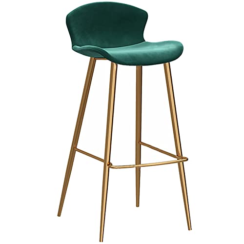 DFKGLCRR 26/30 Zoll Barhocker Zähler Höhe Hocker Moderne Metall Barhocker für Haus Küchen Insel Frühstück, Samt gepolsterte Bar Stühle, Unterstützung 330LBS (75cm/30in,Green 1ps) von DFKGLCRR