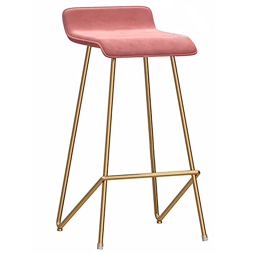 DFKGLCRR Barhocker, Counter Barstools, 330 LBS Samt Barhocker für Kücheninsel, gepolsterte Pub Hocker mit Fußstütze, Esszimmerstühle für Bar, 26/30in (Pink 1ps,75cm/30in) von DFKGLCRR
