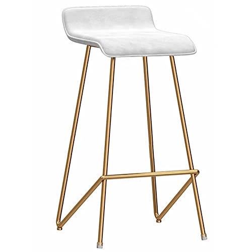 DFKGLCRR Barhocker, Counter Barstools, 330 LBS Samt Barhocker für Kücheninsel, gepolsterte Pub Hocker mit Fußstütze, Esszimmerstühle für Bar, 26/30in (White 1ps,65cm/26in) von DFKGLCRR