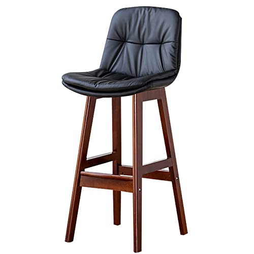 DFKGLCRR Barhocker 24/28 Zoll Zähler Höhe Hocker, Esszimmer Stühle, Kunstleder Bar Stühle mit zurück, Moderne Hocker für Kücheninsel, Bar, Pub (Black 1ps,61cm/24in) von DFKGLCRR