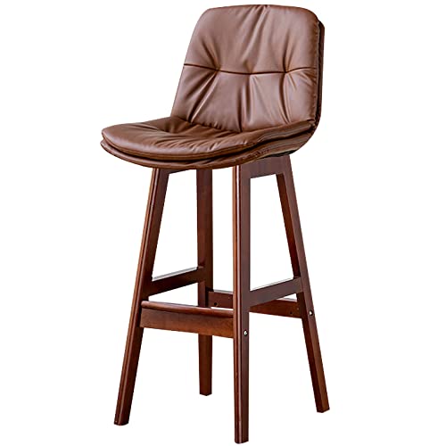 DFKGLCRR Barhocker 24/28 Zoll Zähler Höhe Hocker, Esszimmer Stühle, Kunstleder Bar Stühle mit zurück, Moderne Hocker für Kücheninsel, Bar, Pub (Brown 1ps,71cm/28in) von DFKGLCRR