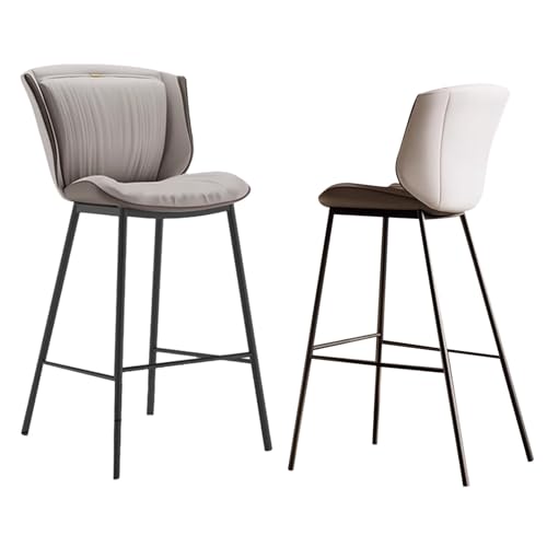 DFKGLCRR Barhocker 2er Set, PU Leder Barstühle mit Fußstütze Zähler Höhe Barhocker mit Metallbeinen für Kücheninsel (75cm/29.6in) von DFKGLCRR