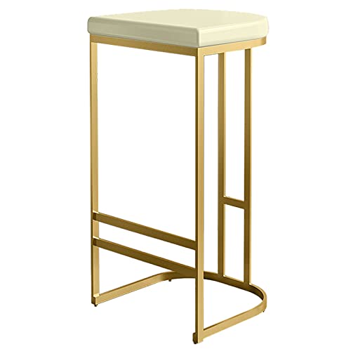 DFKGLCRR Barhocker Barstühle Thekenhocker mit Metallbein und PU-Ledersitz Küchentresenhocker Esszimmerstühle (300lbs) (White 1ps,75cm/30in) von DFKGLCRR