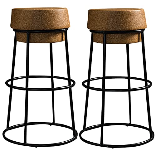 DFKGLCRR Barhocker Industrie Barhocker Stühle, 26/30in Sitzhöhe Barstühle, Pub Küche Frühstückstheke Haus hohe Hocker, 300lbs (Black 2ps,29.6in/75cm) von DFKGLCRR