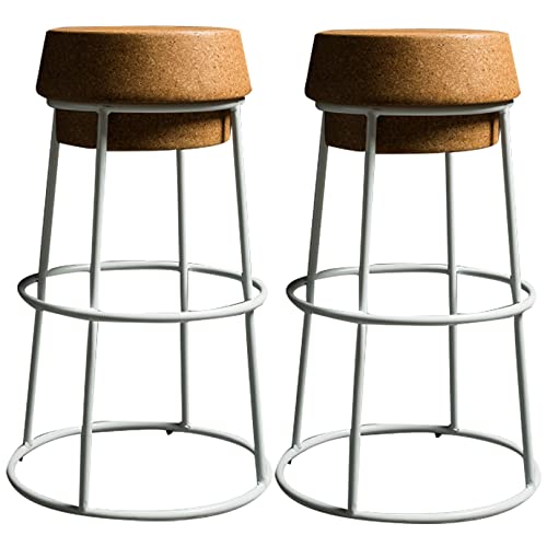 DFKGLCRR Barhocker Industrie Barhocker Stühle, 26/30in Sitzhöhe Barstühle, Pub Küche Frühstückstheke Haus hohe Hocker, 300lbs (White 2ps,25.6in/65cm) von DFKGLCRR