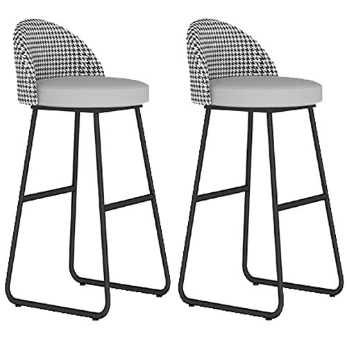 DFKGLCRR Barhocker PU Leder Frühstück Küche Counter Stühle, Bar Stühle hohe Hocker mit Metallbeinen und Fußstütze Küche Insel Esszimmer hohe Hocker (H 2ps,65cm/26in) von DFKGLCRR