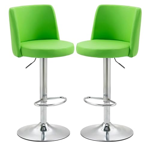 DFKGLCRR Barhocker-Set (2 Stück), drehbare Barhocker in Thekenhöhe, verstellbare Moderne Barhocker, Kücheninsel-Hocker aus PU-Leder mit hoher Rückenlehne für Esszimmer, Bistro von DFKGLCRR