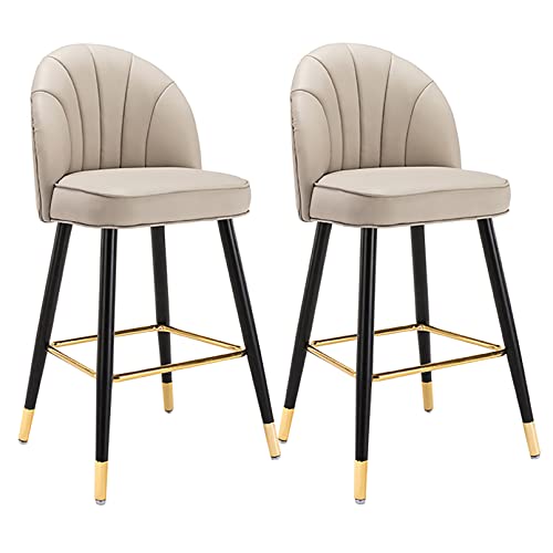 DFKGLCRR Barhocker im Set zu 2 Stück, Moderne Barhocker aus PU-Leder und Metall mit Rückenlehne, Küchen-, Esszimmer- und Café-Hocker, Barhocker in Thekenhöhe mit Fußstütze DFKGLCRR Barhocker im Set zu 2 Stück, Moderne Barhocker aus PU-Leder und Metall mit Rückenlehne, Küchen-, Esszimmer- und Café-Hocker, Barhocker in Thekenhöhe mit Fußstütze von DFKGLCRR