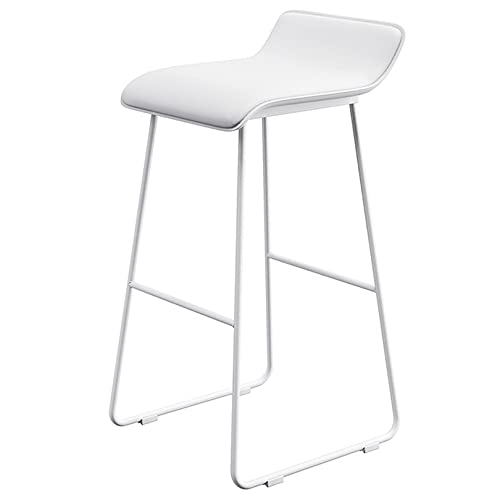 DFKGLCRR Barhocker industrielle PU Leder Bar Höhe Hocker Stühle mit Rücken und Fußstütze für Pub Kaffee nach Hause Essen Küche Insel (Support 330LBS) (White1ps,65cm/25.6in) von DFKGLCRR