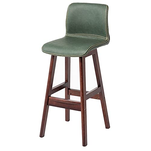 DFKGLCRR Barhocker mit PU-Leder gepolstert Design, Counter Höhe Hocker mit niedriger Rückenlehne und Fußstütze, Klassische hohe Hocker für Küche und Bar (Green 1ps,62cm/24.4in) von DFKGLCRR