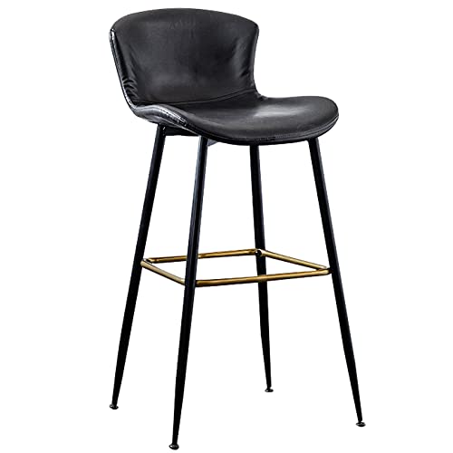 DFKGLCRR Counter Höhe Barhocker, gepolsterte Moderne PU-Leder-Barhocker mit Rücken, Küche hohe Hocker mit Metallbein und Fußstütze, Barstühle für Küchen Counter Insel Frühstück (Black 1ps,63cm/25in) DFKGLCRR Counter Höhe Barhocker, gepolsterte Moderne PU-Leder-Barhocker mit Rücken, Küche hohe Hocker mit Metallbein und Fußstütze, Barstühle für Küchen Counter Insel Frühstück (Black 1ps,63cm/25in) von DFKGLCRR