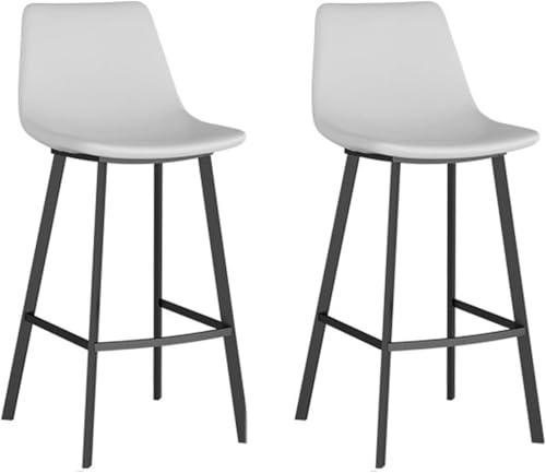 DFKGLCRR Counter Höhe Barhocker Satz von 2 Kunstleder Barhocker Frühstück Küche Bar Stühle Counter Stühle Kücheninsel Stühle Barhocker 65/75cm Sitzhöhe (C,65cm) von DFKGLCRR