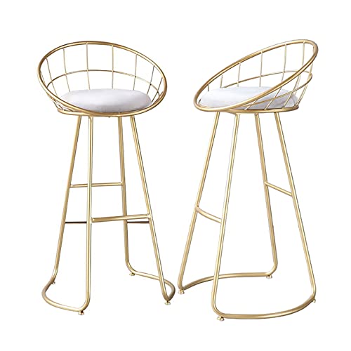 DFKGLCRR Counter Höhe Hocker Barhocker Satz von 2, Moderne Samt Barhocker mit Rücken und Fußstütze, gepolstert Counter Höhe Barhocker für Küche Counter Island (75cm) von DFKGLCRR