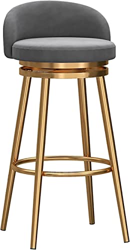 DFKGLCRR Counter Höhe Hocker Moderne Samt Barhocker Satz von 1/2/3/4 Counter Hocker 360 Grad drehbar Küche Barhocker mit Fußstütze Counter Höhe Hocker Sitzhöhe 65/75cm (1 Pcs,75cm) von DFKGLCRR