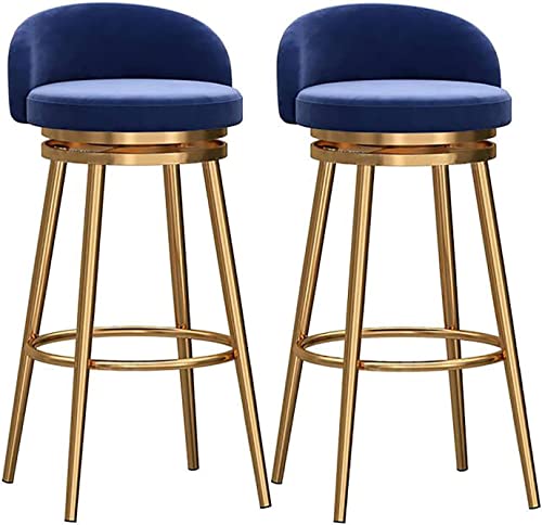 DFKGLCRR Drehbarer Barhocker, 2er-Set Drehbare Frühstücks-Küchenbarhocker Pub-Barhocker Samt-Barstuhl für Küche, Esszimmer und Wohnzimmer von DFKGLCRR