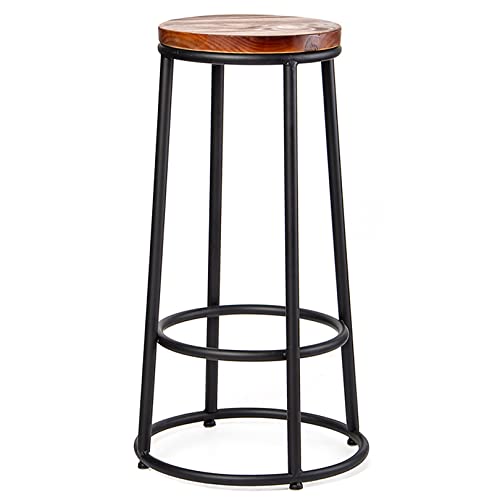 DFKGLCRR Industrielle Vintage Counter Höhe Barhocker, 26/30in Barhocker Barstühle mit Massivholz Sitz hohe Küchenstühle für Pub Cafe Bar (1ps,75cm/29.6in) von DFKGLCRR