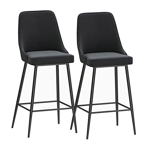DFKGLCRR Metall Barhocker Satz von 2 Barhocker mit hoher Rückenlehne Samt Barhocker Fußstütze Bauernhof Insel Stühle Frühstück Esszimmer Hocker für Küche Bistro Pub Esszimmer (Black,65cm(25.6 Inch)) DFKGLCRR Metall Barhocker Satz von 2 Barhocker mit hoher Rückenlehne Samt Barhocker Fußstütze Bauernhof Insel Stühle Frühstück Esszimmer Hocker für Küche Bistro Pub Esszimmer (Black,65cm(25.6 Inch)) von DFKGLCRR