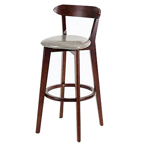 DFKGLCRR PU-Leder Barhocker, Moderne Bar Höhe Hocker Stühle, Holzrahmen, Rücken und Fußstütze, Küchentheke, Esszimmer Barhocker (Gray 1ps,71cm/28in) von DFKGLCRR