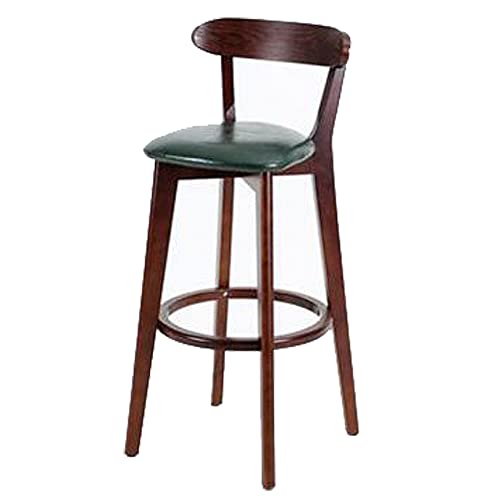 DFKGLCRR PU-Leder Barhocker, Moderne Bar Höhe Hocker Stühle, Holzrahmen, Rücken und Fußstütze, Küchentheke, Esszimmer Barhocker (Green 1ps,61cm/24in) von DFKGLCRR
