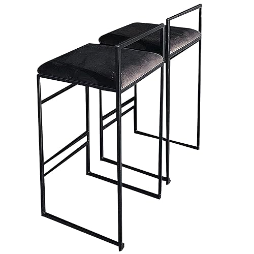 DFKGLCRR Samt Counter Höhe 65/75cm Barhocker 2er Set, Küchenthekenhocker mit niedrigem Rücken und Metallbein, gepolsterte Barstühle für Küchentheke, Bar, Unterstützung 150kg (Black,75cm/29.6in) DFKGLCRR Samt Counter Höhe 65/75cm Barhocker 2er Set, Küchenthekenhocker mit niedrigem Rücken und Metallbein, gepolsterte Barstühle für Küchentheke, Bar, Unterstützung 150kg (Black,75cm/29.6in) von DFKGLCRR