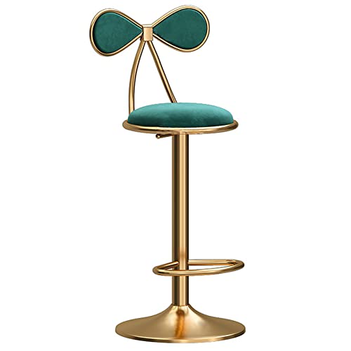 DFKGLCRR Swivel Bar Hocker, Moderne samt gepolstert einstellbare Höhe Barhocker, Kücheninsel Counter Stool Bar Stuhl, 300lbs (Green) von DFKGLCRR